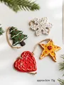 Set of 4 festive resin ornaments with rustic star, tree, heart and snowflake designs - Style B 4-Piece Set