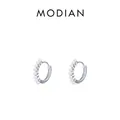 Elegantes pendientes de aro en plata S925 con siete perlas blancas incorporadas - Plata 925 / Plateado