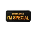 Écusson brodé rectangulaire MAMA SAYS I'M SPECIAL avec texte jaune sur fond noir - Mama Says I'm Special (Orange)
