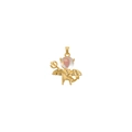 Golden little devil angel pendant with moonstone opal and micro-set zircon accents - Cupid Angel Pendant