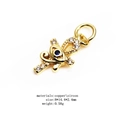 Ciondolo Ankh e occhio del male dorato con zircone, 8x14.4x2.4mm, 0.58g rame gioielli - 14# Ankh Occhio di Horus
