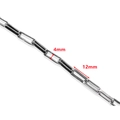 Silver stainless steel 4mm x 12mm paperclip chain for DIY necklace jewelry making - Steel 4x12mm (2 Meters/Pack)