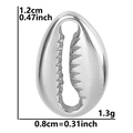 Detalle colgante concha pulida con medidas 1,2x0,8cm y peso 1,3g para joyería DIY - Colgante / Color Acero
