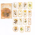 Vintage PET flower sticker set in autumn yellow tones, 30 pieces for scrapbooking - Armful of Flowers