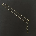 Classic 18k gold plated titanium steel water wave chain necklace with lobster clasp - Water Wave Single Chain (Lip Chain) / Gold