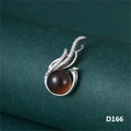 Silver-colored vintage phoenix pendant featuring a color-changing thermochromic stone - Silver Temperature Sensitive Bird