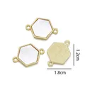 Connettore esagonale dorato per bracciali con elegante finitura in madreperla bianca - Esagono (Conchiglia Naturale)