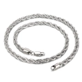 Collana a catena a fune in acciaio inossidabile argento con chiusura a moschettone - 6mm di spessore / 50cm di lunghezza / Color Acciaio
