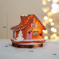 Miniatur Lebkuchenhaus Weihnachtsdeko aus Harz mit LED-Licht und Maßen 9.5x5x8cm für den Tisch - Weihnachtsbaumhaus (Leuchtend)
