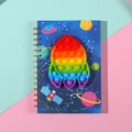 A5 rocket shape pop-it spiral notebook with space theme cover for stress relief - Rocket