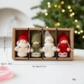 Set of 4 Christmas felt angel dolls in red, green, and white for holiday tree decoration - Style K (Set of 4)