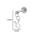 F136 titanium labret with silver flower zirconia pendants measuring 1.34cm by 0.5cm - Dual Marquise Zirconia Pendant (T2537-8# Silver)