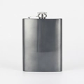 6oz portable dark gray matte stainless steel flask with a hinged screw-top lid - Gunmetal