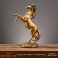 Goldene steigende Pferdestatue moderne Luxus Deko Skulptur L22cm B7.5cm H29.5cm - Pferd Erfolg Muster / Gold
