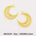 Golden moon hollow pendant charms 33x28mm for DIY jewelry making accessories - XK2312#