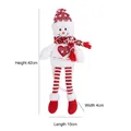 Pluche sneeuwman kerstgordijngesp decoratie met rode stippenmuts en sjaal hoogte 42cm - 42cm / Sneeuwpop