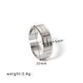 Anillo abierto plata con motivo de meandro griego, diámetro 22mm y anchura de 5mm - Abierto Ajustable / Estilo de Patrón Griego (HF-J1315-S)