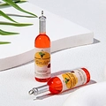 Miniature resin red wine bottle keychain with orange liquid and silver metal ring - Red