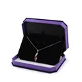 Waterdrop red gemstone necklace in a deep purple octagonal velvet jewelry gift box - Set Box / Purple With Black Interior