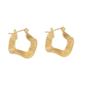 Golden irregular hoop earrings with textured wavy surface and minimalist geometry - Irregular Wave Pleated Style (5#)