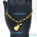 Collana con chitarra dorata su espositore nero con misure L200x2mm e 20x10mm - Bracciale Singolo / Oro (KB151051-Z)