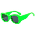 Neon green thick frame square sunglasses with dark lenses for men and women - Solid Green