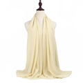 Close-up detail of soft beige chiffon hijab scarf draped on a mannequin - 175*75cm / Beige