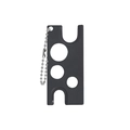 Multifunctional essential oil bottle opener tool in black metal finish with ball chain - Black