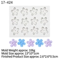 Moule en silicone 12 cavités en forme de fleur pour chocolat et résine texturée - N° 1 - Gris