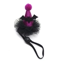 Cappello da festa viola glitterato per animali con pipistrello nero e tulle per Halloween - Stile Pipistrello Viola / Viola