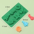 Moule de Noël en silicone vert avec formes de sapins et rennes en taille 29,5x17,3x2,5cm - YH351-Vert 6 Cavités Couronne Bonhomme de Neige