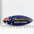 Australian souvenir surfboard fridge magnet in deep blue with flag and JoeyRoo logo - Flag Canoe