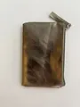 Minimalist metallic bronze PU leather coin purse with a premium zippered closure - Small / Gray