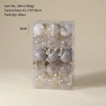 Christmas tree ornaments set of 30 transparent champagne painted decorative 6cm balls - 6cm / Champagne/White Mix (30 Pcs Set)