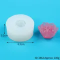 DIY silicone flower mold for scented candles and 3D peony resin crafts with pink finish - 50-3482 Lotus / White