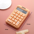 Pink orange cat-themed solar scientific calculator with cute printed buttons and LCD screen - Orange 859b