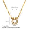 Collana con pendente a ferro di cavallo in acciaio al titanio placcato oro 18K e strass - Stile Ferro di Cavallo (XL216) / Oro