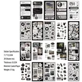 Vintage black and white deco stickers set with music and film motifs on art paper - Daily Matters-Evening Light