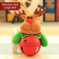 Christmas reindeer pendant with brown felt antlers and a red hollow metal bell - Type B Reindeer Red Bell (B-C11)