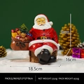 Resin Santa Claus figurine sitting on log with gift bag, dimensions 18.5x16x9cm - Sitting Santa Style A
