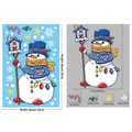 Weihnachts-Schneemann Fensteraufkleber Set mit Schneeflocken und Sternen 20x30cm - BQ279