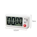 Minimalistischer weißer digitaler Küchentimer mit großem LCD-Display und Bedientasten - Klassisch-Weiß (Inklusive Batterie)
