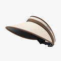 Visiera parasole in paglia bicolore crema e marrone con cinturino posteriore regolabile - Regolabile / Kaki Beige