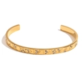 Bracciale rigido aperto placcato oro 18K con motivo marino e strass luccicanti - Stile a Motivo Geometrico 4 - Oro