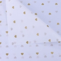 Close-up of white tissue paper with gold heart patterns for floral and gift wrapping - White Base Gold Heart (28 Sheets/Pack)