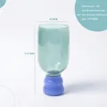 Blue and green borosilicate glass cup with heat resistance and artistic wave base - 350ml / Dark Green & Blue Contrast-Wave Base
