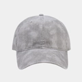 Detailed macro view of vintage washed cotton twill fabric and grey texture on baseball cap - Adjustable / Gray