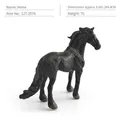 Realistic miniature black horse figurine with textured mane and tail, size 5.8cm - Single Black Horse Model 127-2076