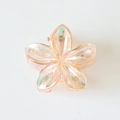 Iridescent peach flower hair claw clip with pearlescent finish and secure metal spring - #11 Transparent Iridescent Orange