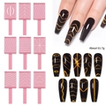 Pink 9-piece magnetic nail art tool set for professional cat eye effects and designs - Pattern Magnet - 9-Piece Set (Pink)